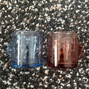 Elegant Blue and pink Glass cup